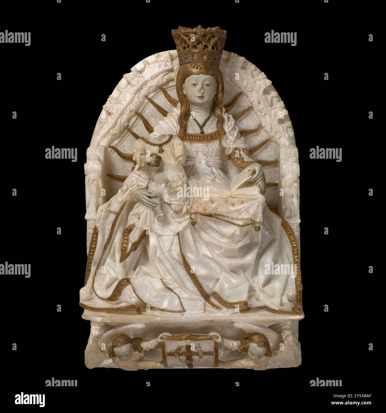 Gil de Siloé / 'La Vierge ont intronisé avec l'Enfant Jésus'. 1490 - 1500. L'albâtre. Musée : Musée du Prado, Madrid, España. Banque D'Images