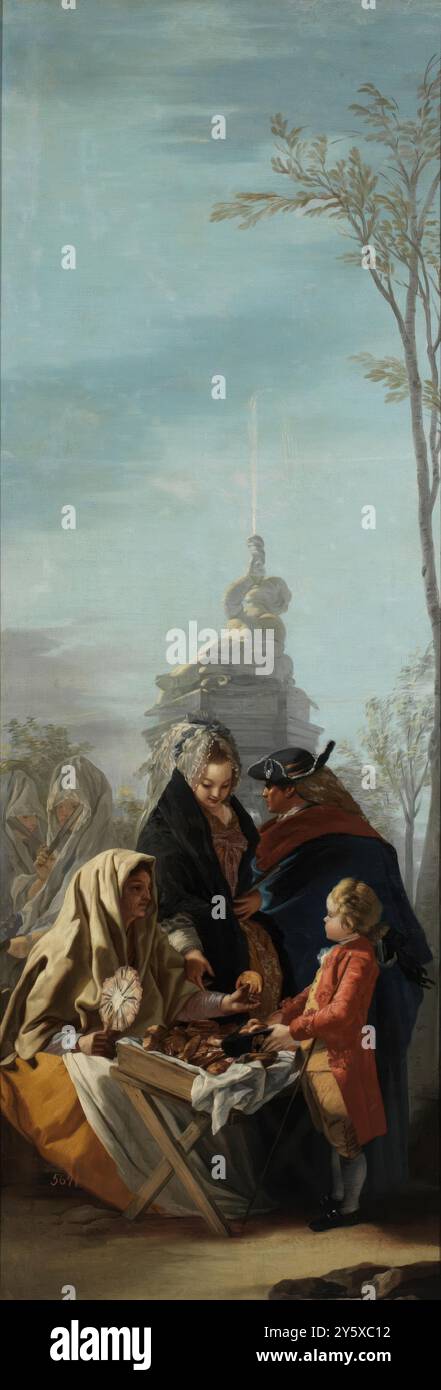 José del Castillo / 'le boulanger de la fontaine de la Puerta de San Vicente'. 1780. Huile sur toile. Musée : Museo del Prado, Madrid, España. Banque D'Images