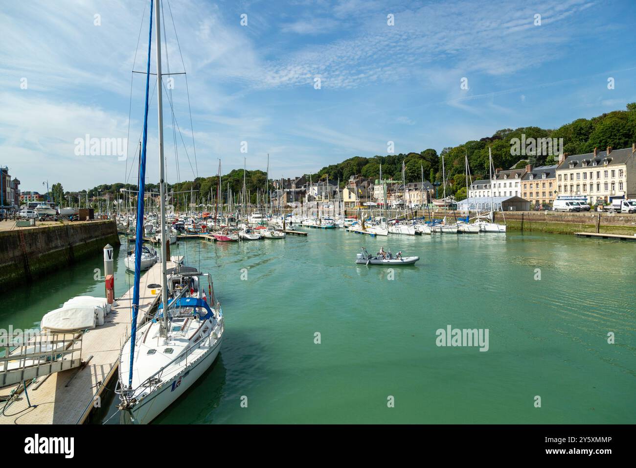 Le picturqsue ville française de Saint-Valery-en-Caux, Normandie, France Banque D'Images
