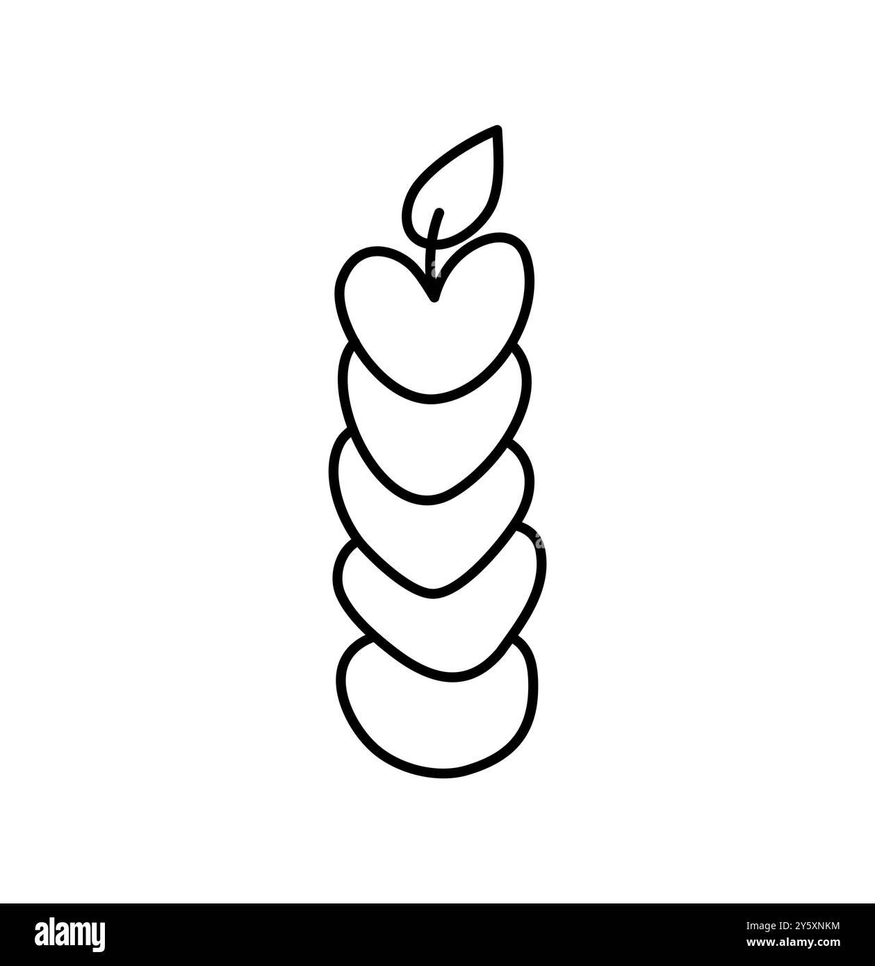 bougie de ligne dessinée à la main esthétique. Illustration vectorielle colorée à contour plat isolée sur fond. elément décoratif pour carte de voeux, bande Illustration de Vecteur