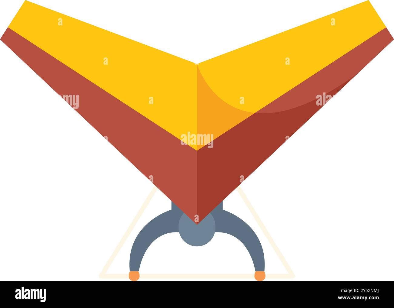 La personne est suspendue glissant dans les airs avec un deltaplane jaune et brun Illustration de Vecteur