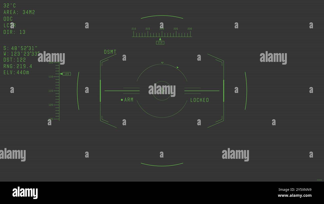 Superposition verte réaliste de caméra de drone de guerre Illustration de Vecteur