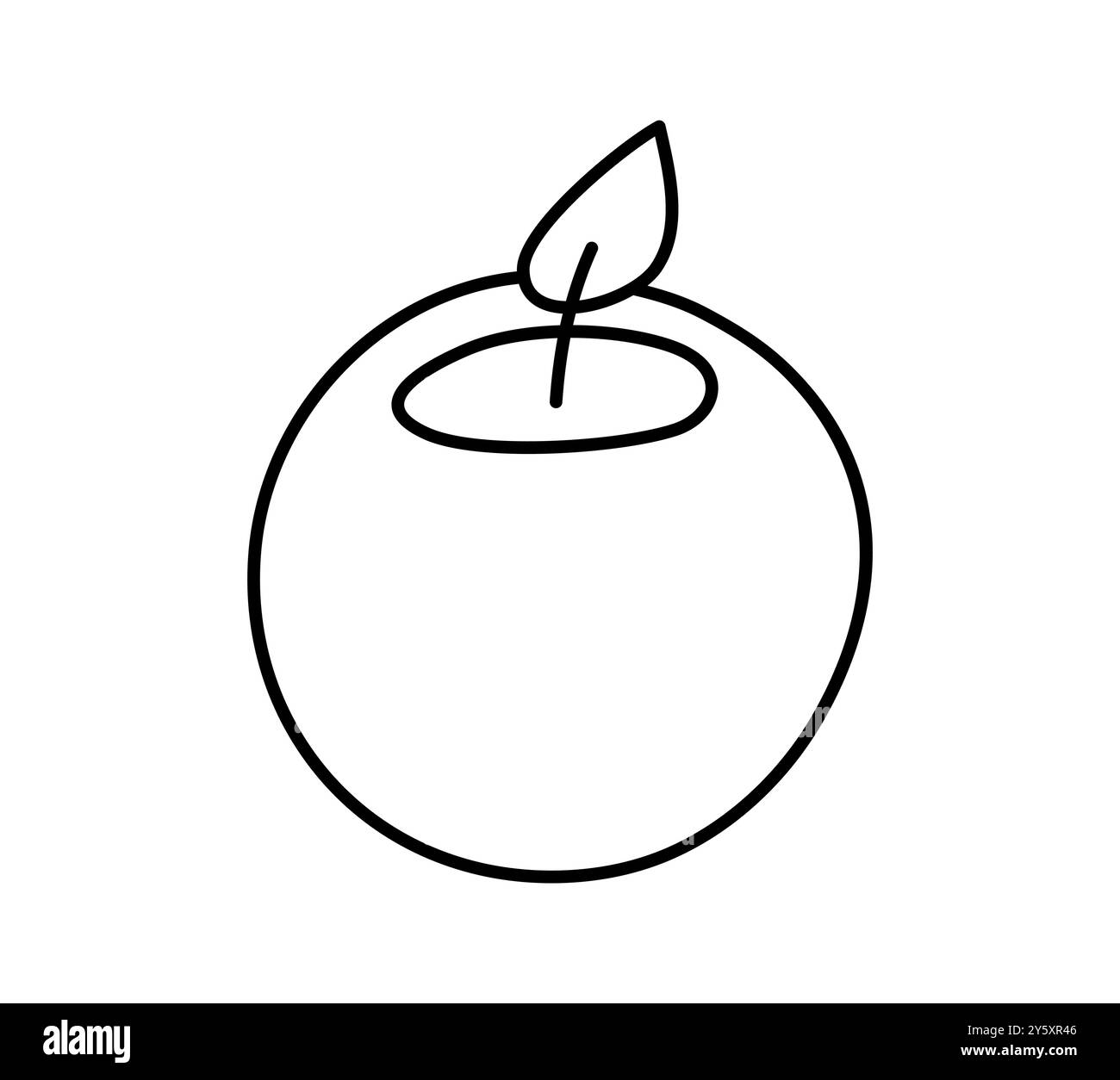 Bougie en coquille de style dopamine brûlant Doodle. Décor de chandelier de ligne esthétique dessiné à la main isolé sur fond blanc. Jour férié, Saint Valentin Illustration de Vecteur