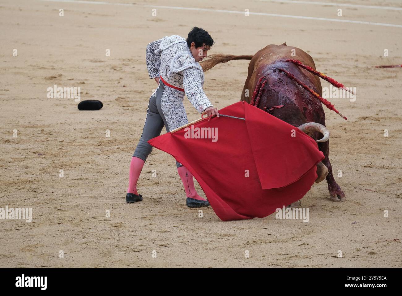 Madrid, Espagne. 23 septembre 2024. Le torero Isaac Fonseca pendant la corrida de Toros sur la Plaza de las Ventas à Madrid, 22 septembre 2024 Espagne crédit : Sipa USA/Alamy Live News Banque D'Images