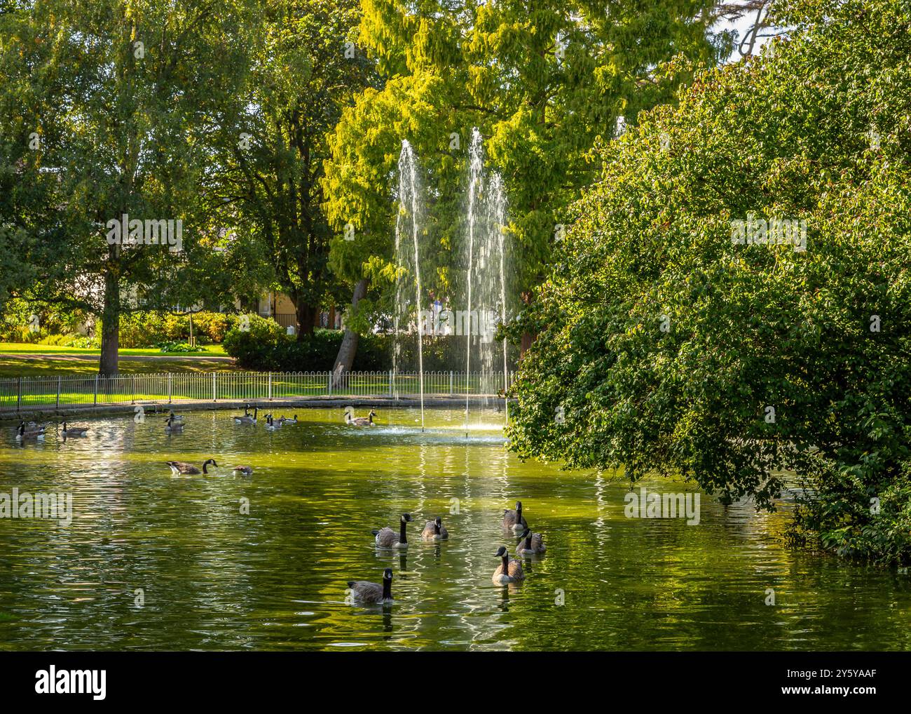 Beau paysage vibrant dans Jephson Gardens, Leamington Spa, Royaume-Uni. Banque D'Images