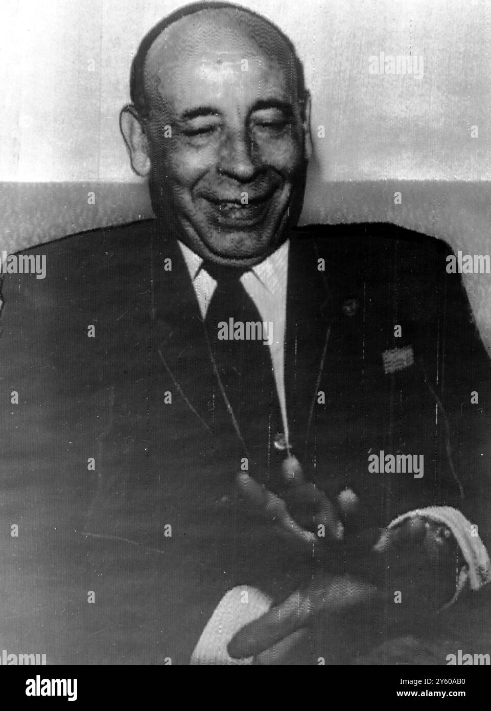 PIRATERIE GEN HUMBERTO DELGADO LE LEADER EXILÉ DE L'OPPOSITION PARLE DE SANTA MARIA 25 JANVIER 1961 Banque D'Images