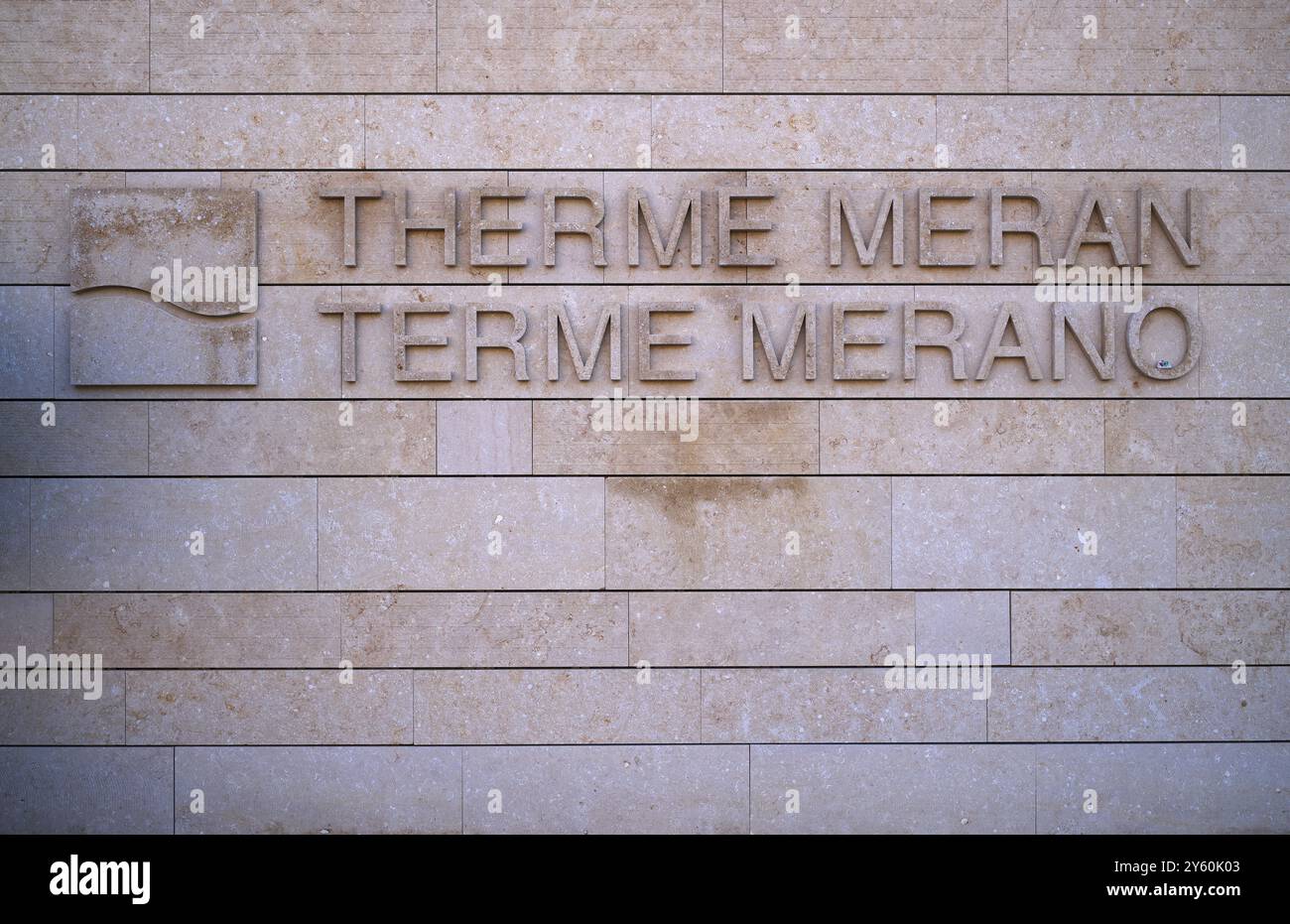 Logo Therme, Merano, Merano, Tyrol du Sud, Province autonome de Bolzano, Italie, Europe Banque D'Images