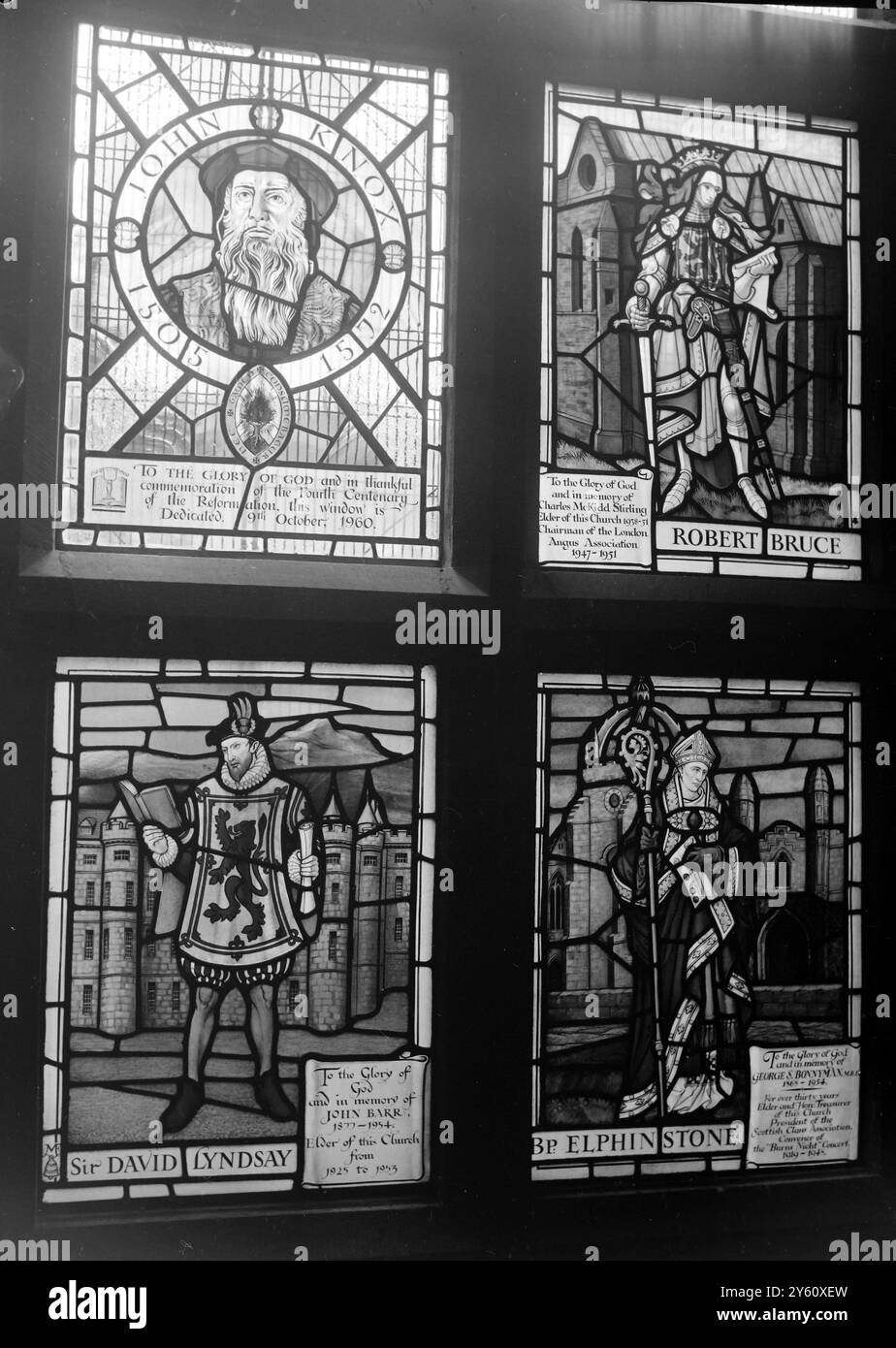 EGLISES EFFIGIE DE JOHN KNOX DANS LE VITRAIL 7 OCTOBRE 1960 Banque D'Images