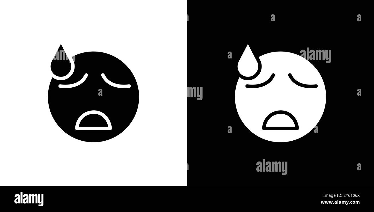 Collection de logo vectoriel d'icône emoji désespérée ou groupe de pack de paquet Illustration de Vecteur