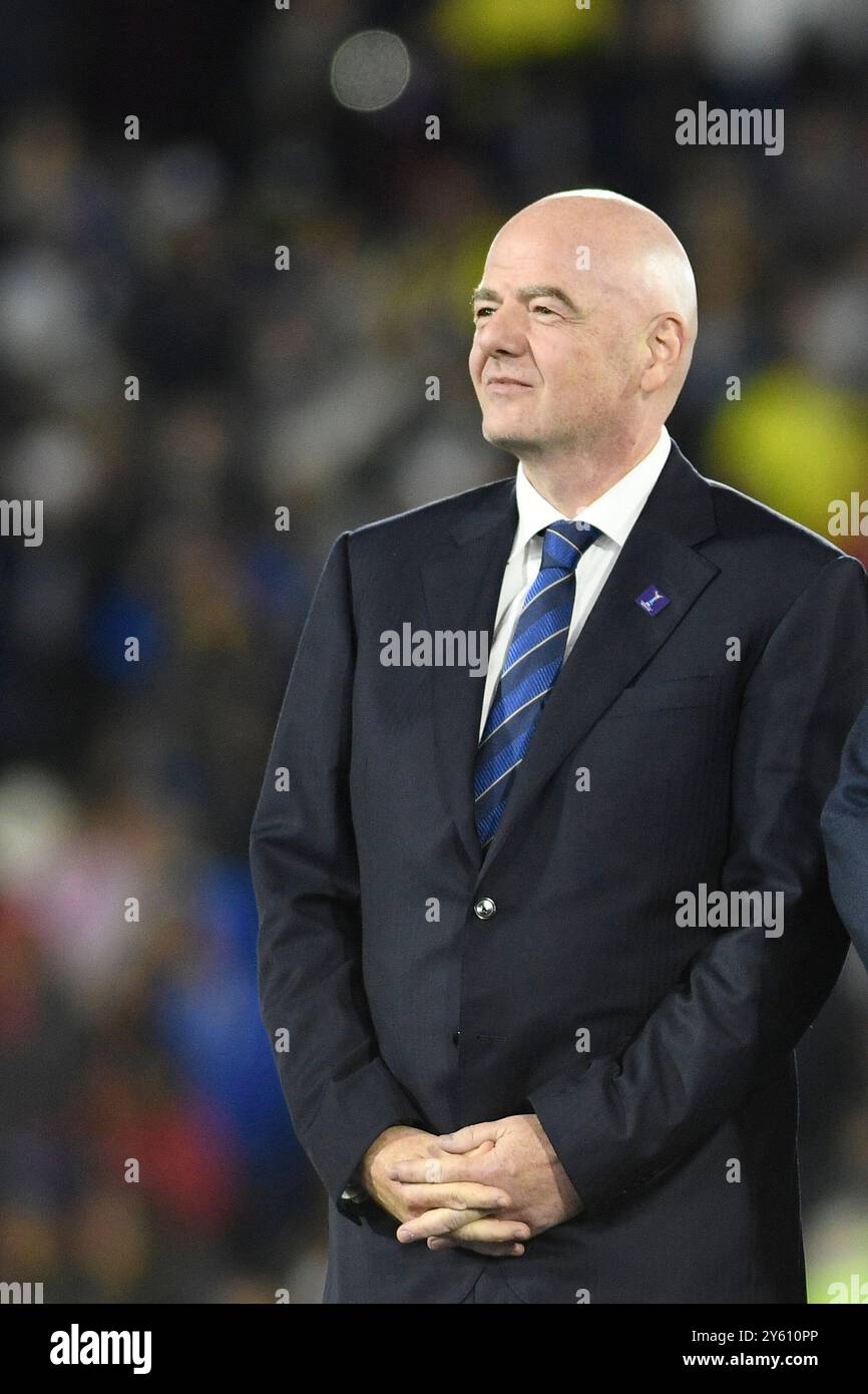 Bogota, Colombie. 22 septembre 2024. Gianni Infantino, président de la FIFA, pose après la finale de la Coupe du monde féminine U-20 de la FIFA, Colombie 2024 entre la Corée du Nord et le Japon, au stade El Campin, à Bogota, le 22 septembre 2024. Photo : Julian Medina/DiaEsportivo/Alamy Live News crédit : DiaEsportivo/Alamy Live News Banque D'Images