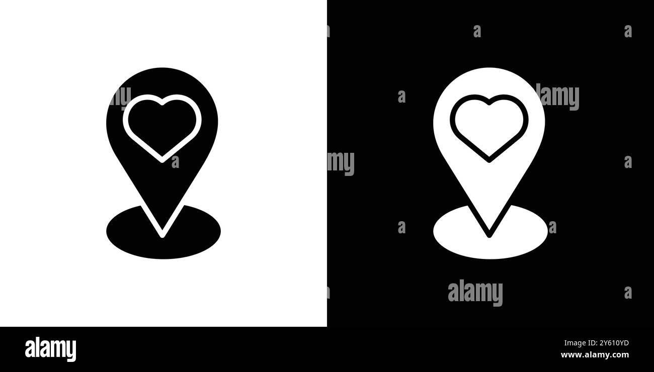 Collection de logo vectoriel d'icône de lieu préféré ou groupe de pack de paquet Illustration de Vecteur