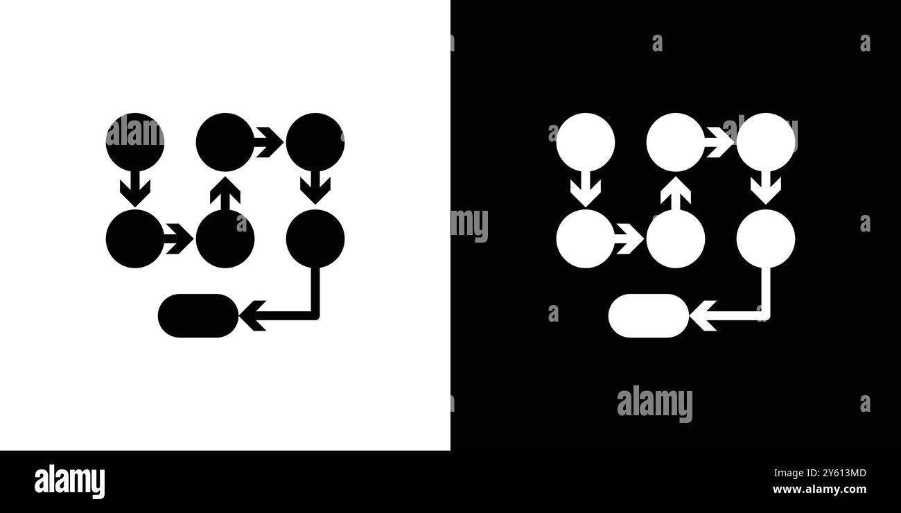 Ensemble de logos vectoriels de processus, de méthode, d'étape, de procédure ou de flux de travail ou groupe de packs groupés Illustration de Vecteur