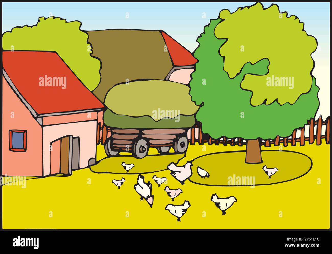 ferme isométrique avec grange de moulins et clôture de foin de silo et illustration vectorielle isolée de lampadaire Illustration de Vecteur