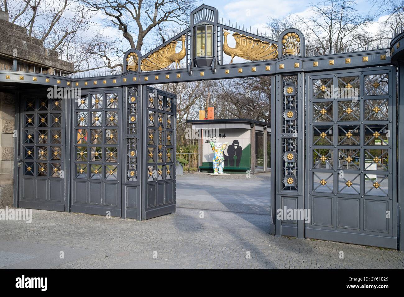 Entrée du zoo Berlin Allemagne Banque D'Images