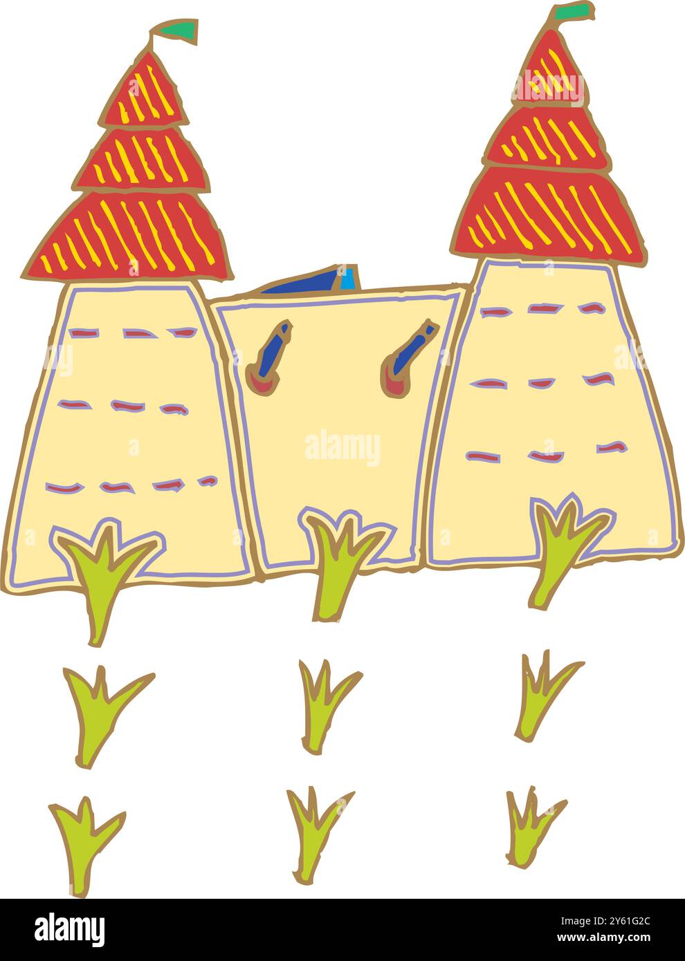 ferme isométrique avec grange de moulins et clôture de foin de silo et illustration vectorielle isolée de lampadaire Illustration de Vecteur
