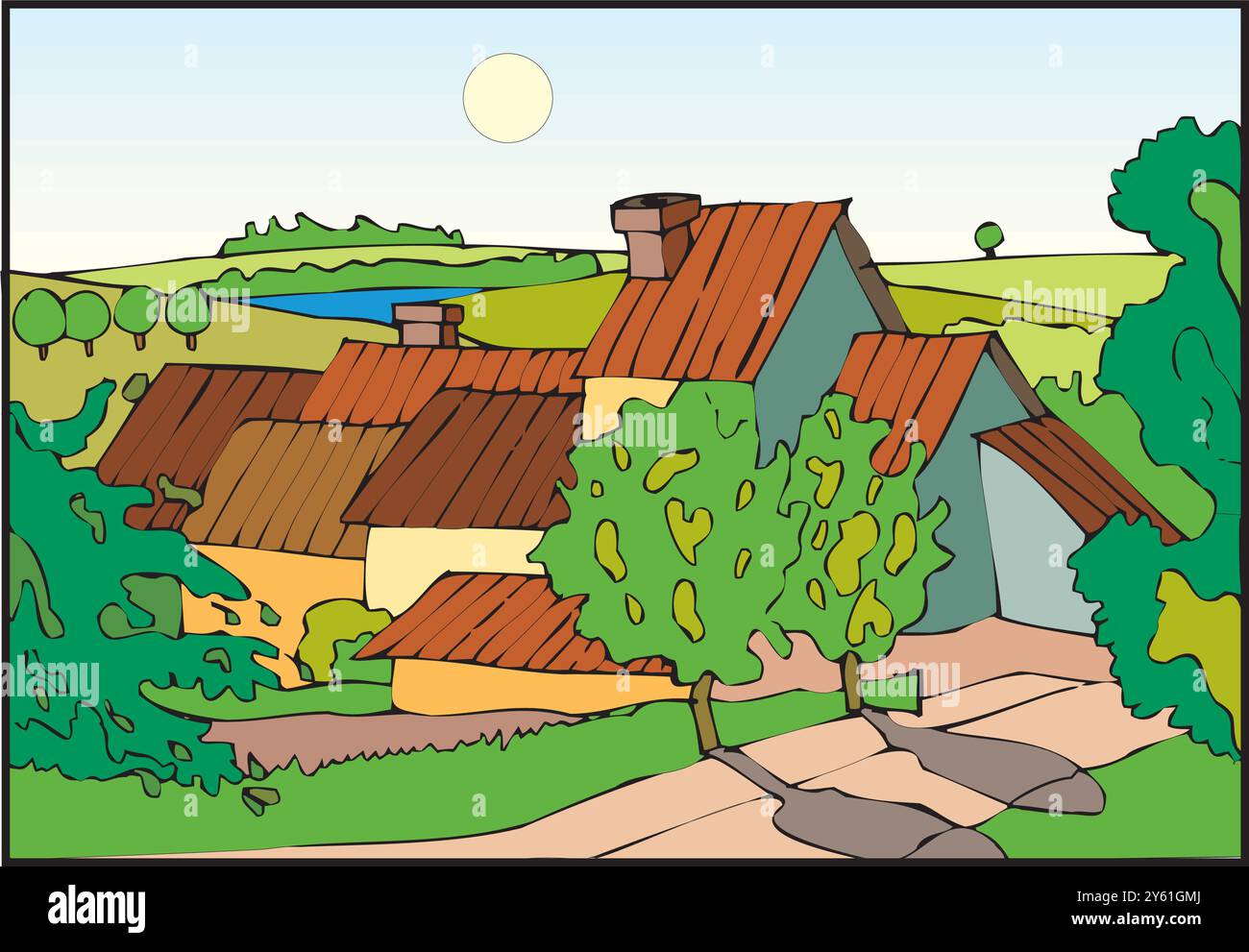ferme isométrique avec grange de moulins et clôture de foin de silo et illustration vectorielle isolée de lampadaire Illustration de Vecteur