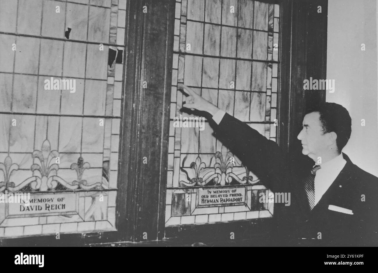 TEMPLES BETH ISRAEL TEMPLE VITRAIL BOMBE INCENDIAIRE ALAB 28 MARS 1960 Banque D'Images