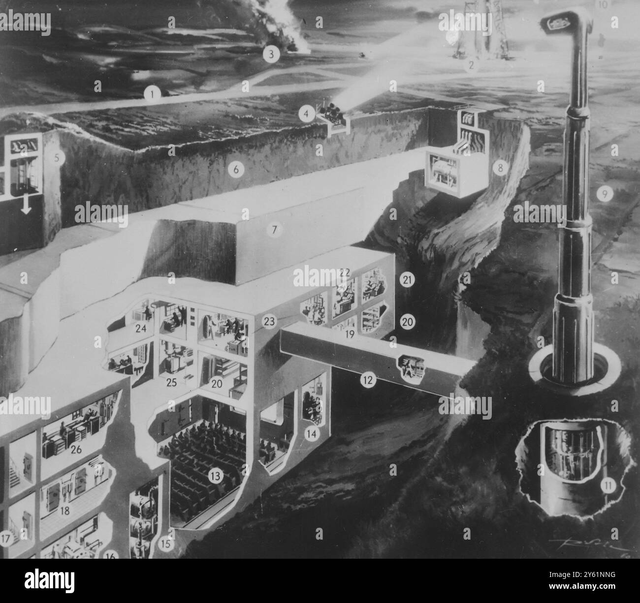 CONCEPTION ARTISTIQUE DU CENTRE D'ESSAIS DE FUSÉES SOVIÉTIQUES 9 MARS 1960 Banque D'Images