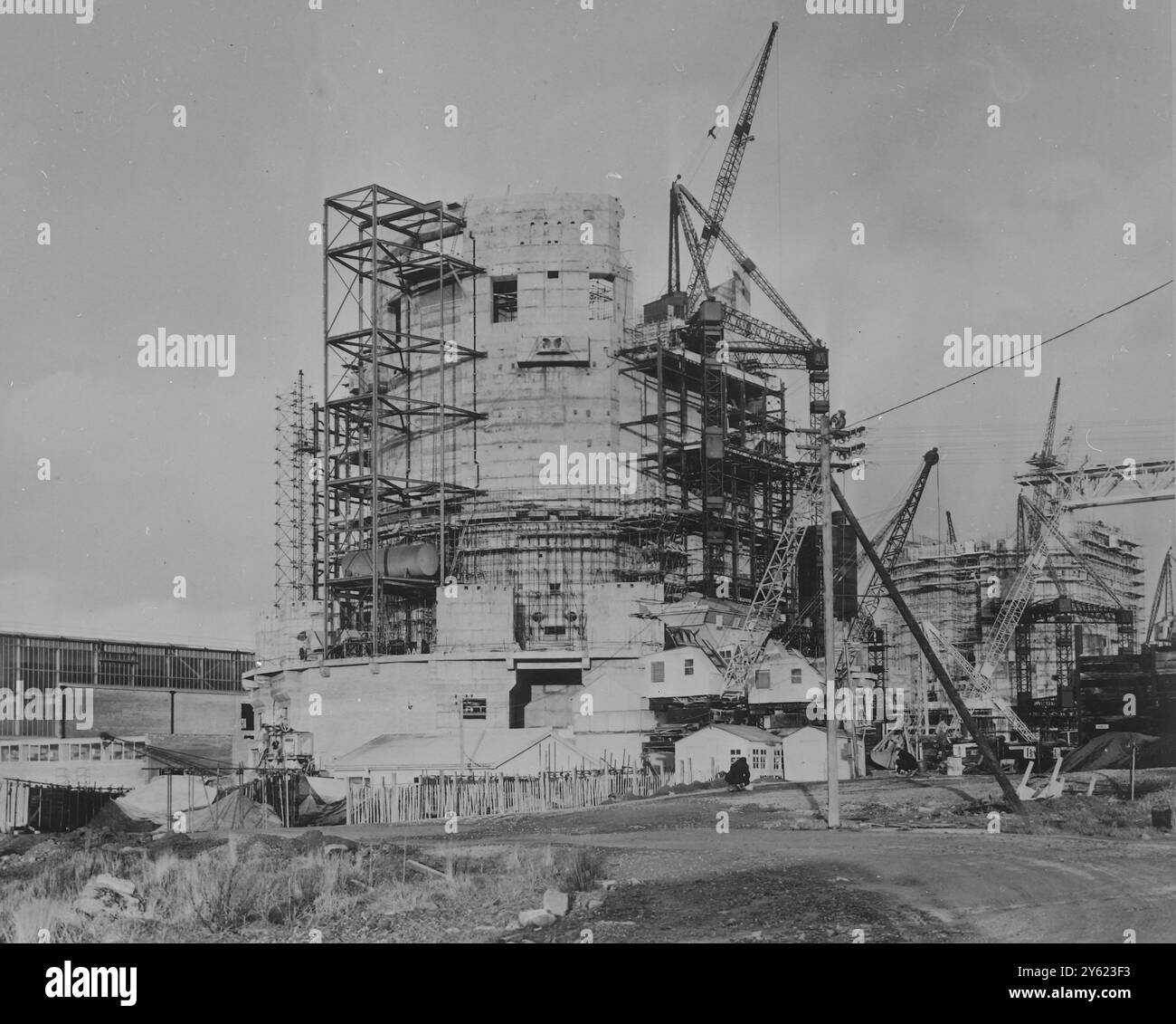 CENTRALE NUCLÉAIRE HUNGERSTON RÉACTEUR A EN CONSTRUCTION 12 JANVIER 1960 Banque D'Images