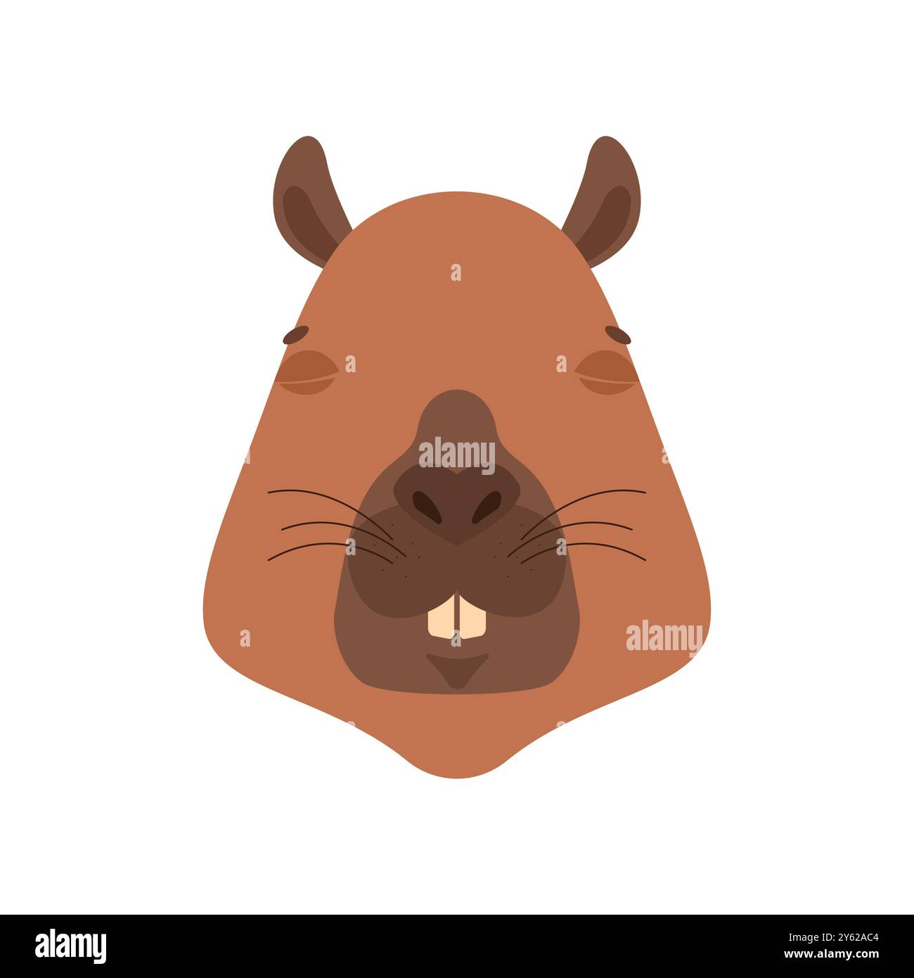 Emoji endormi capybara. Les émotions de sommeil des animaux. illustration vectorielle de rongeur Illustration de Vecteur