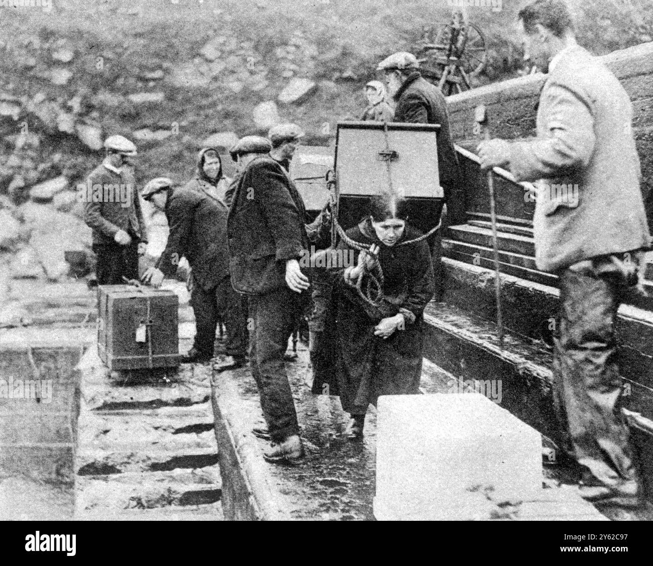 Évacuation de St Kilda, Hébrides extérieures. Écosse. Sept. 1930 Banque D'Images