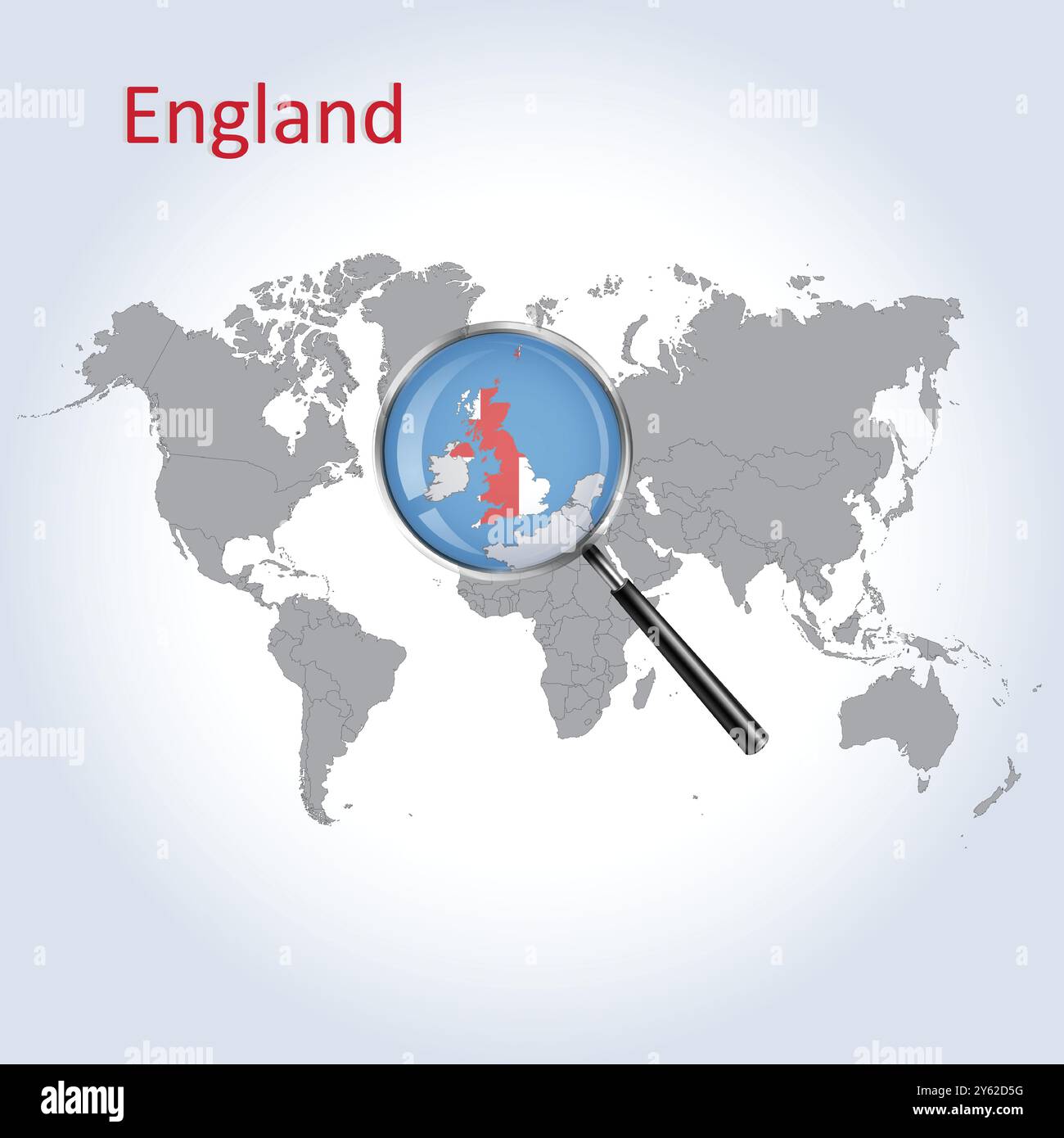 Carte agrandie de l'Angleterre et drapeau, cartes agrandies de l'Angleterre, Art vectoriel Illustration de Vecteur