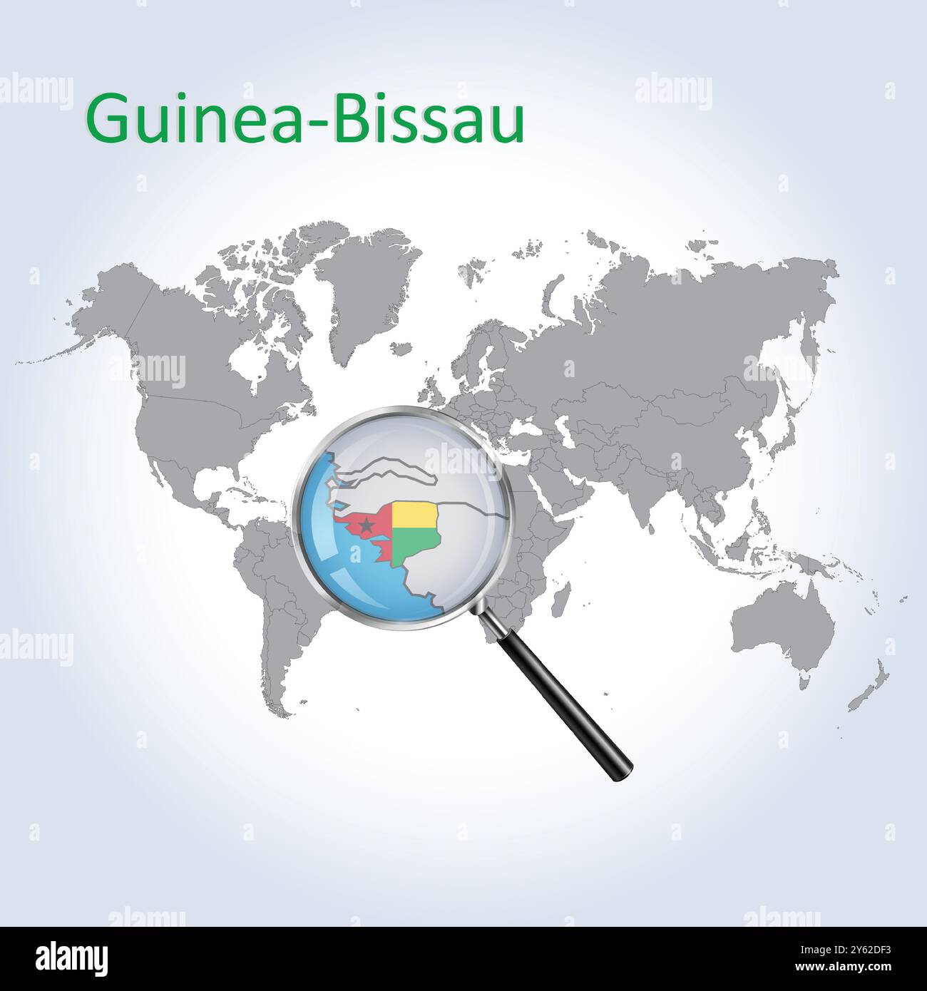 Guinée-Bissau carte agrandie et drapeau, Guinée-Bissau cartes agrandies, Art vectoriel Illustration de Vecteur