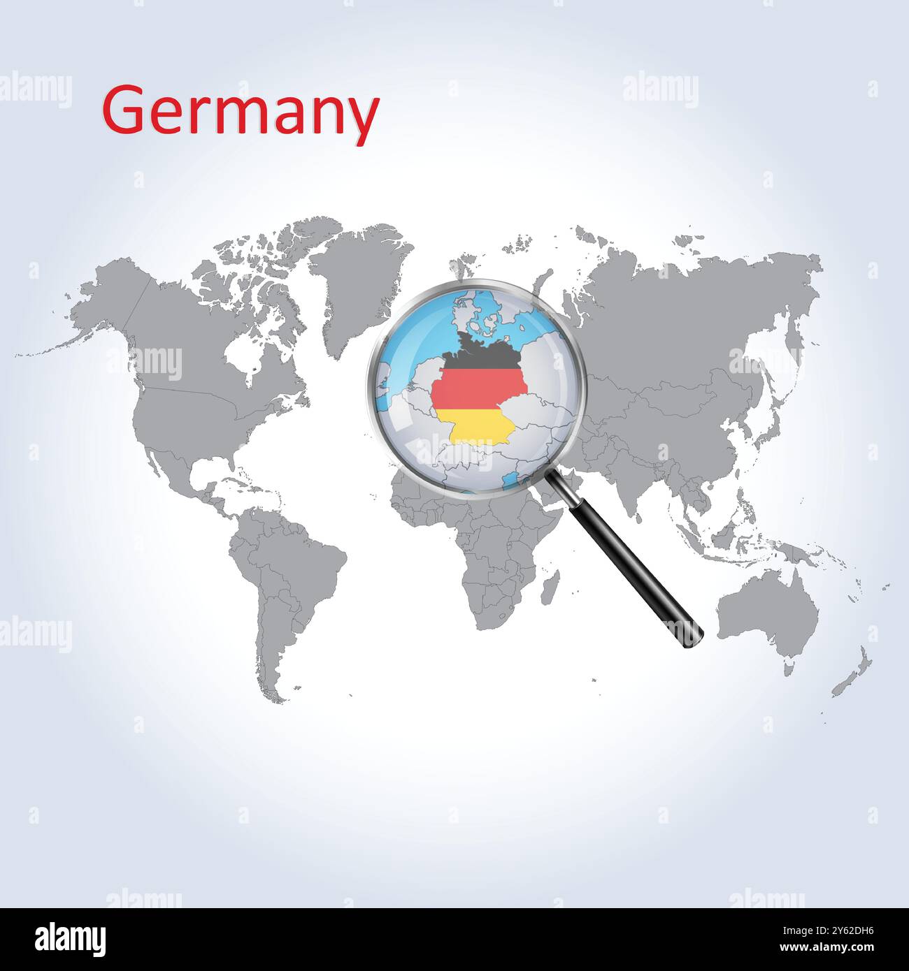 Carte et drapeau agrandies de l'Allemagne, cartes agrandies de l'Allemagne Illustration de Vecteur