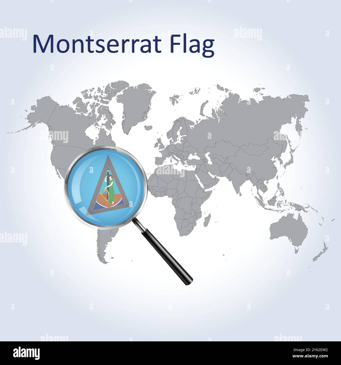 Carte agrandie de Montserrat et drapeau, cartes agrandies de Montserrat, Art vectoriel Illustration de Vecteur