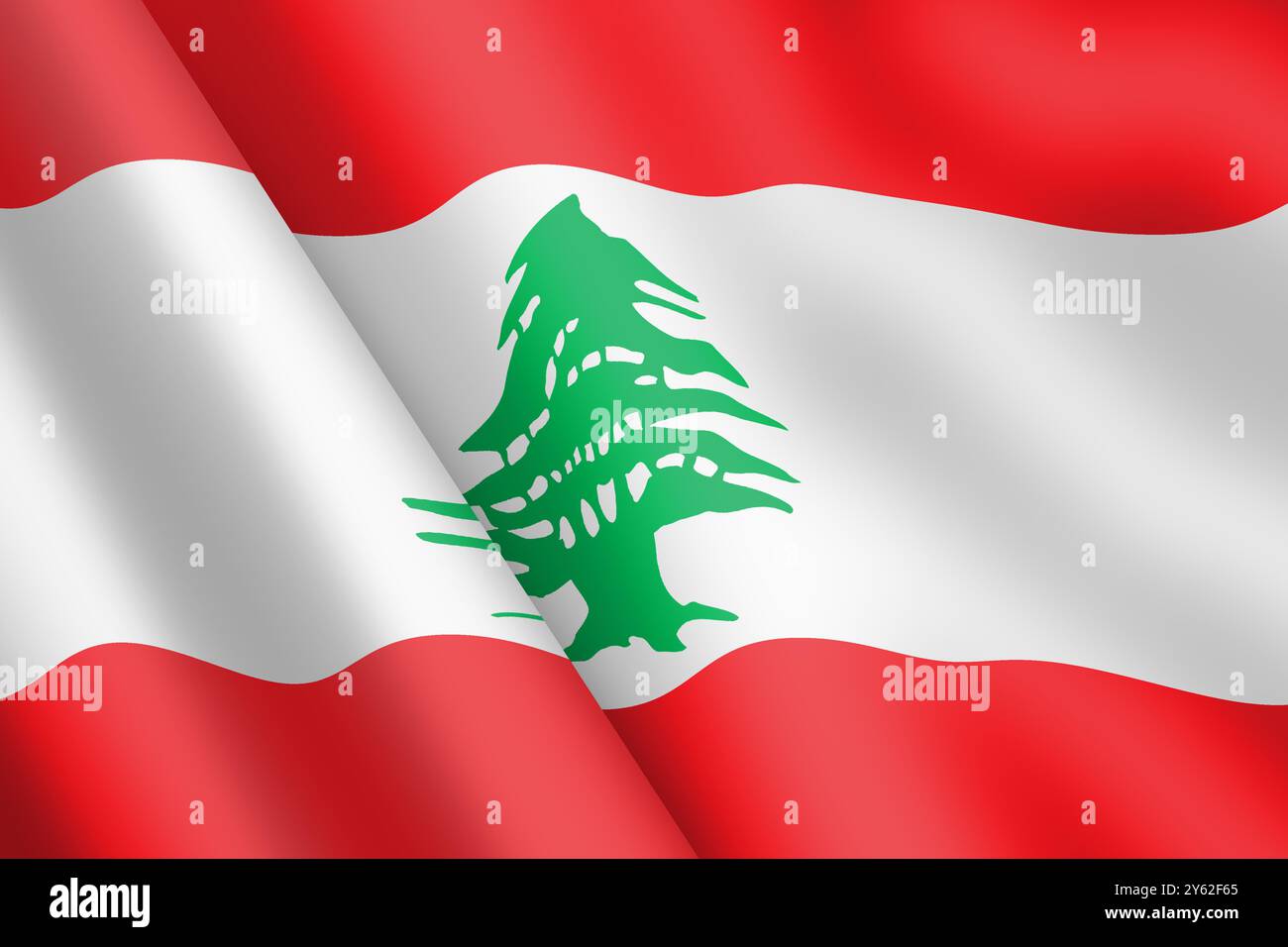 Liban agitant drapeau 3d illustration Banque D'Images