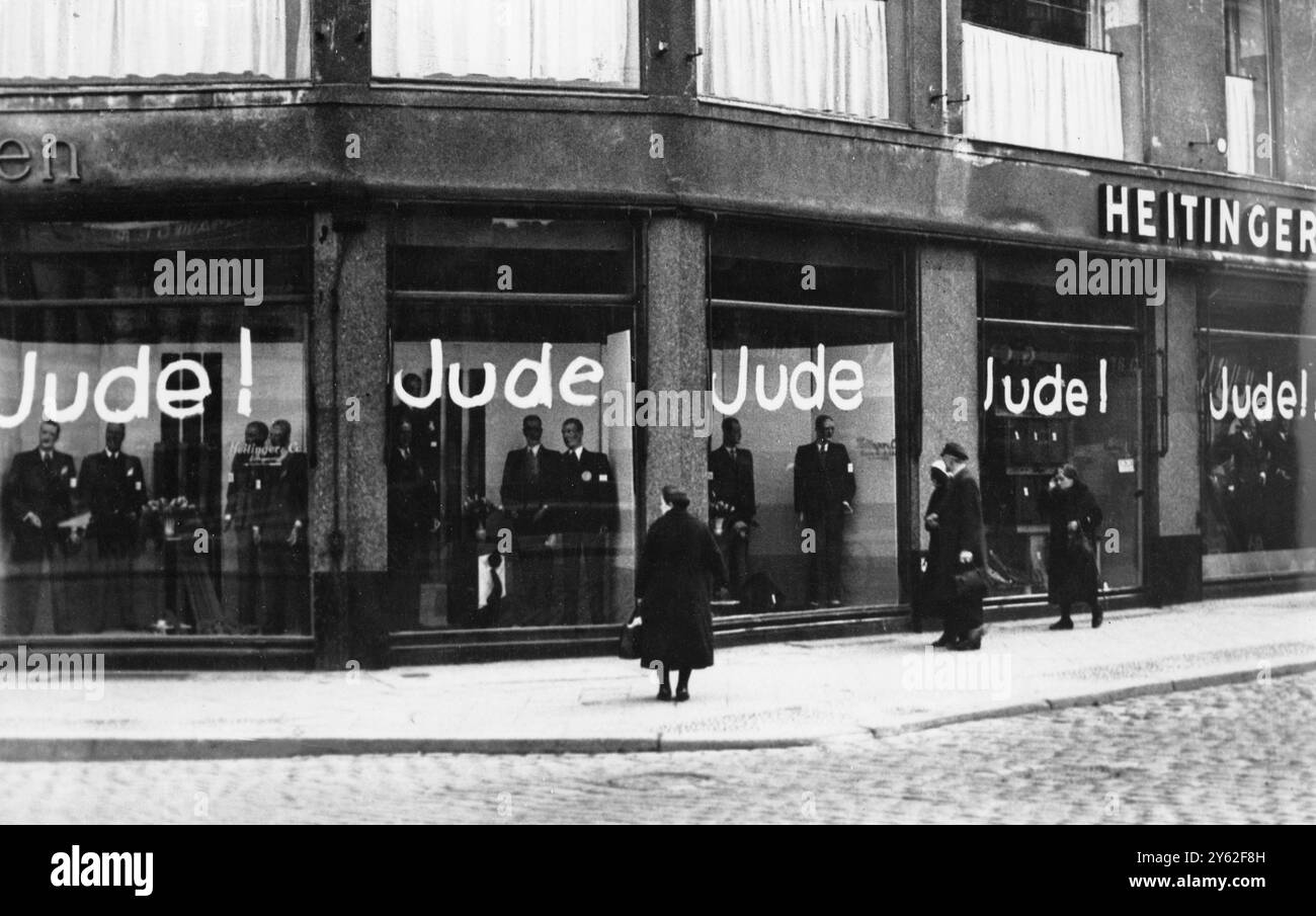 Boycott de Jewish Store à Berlin, avril 1933 Banque D'Images