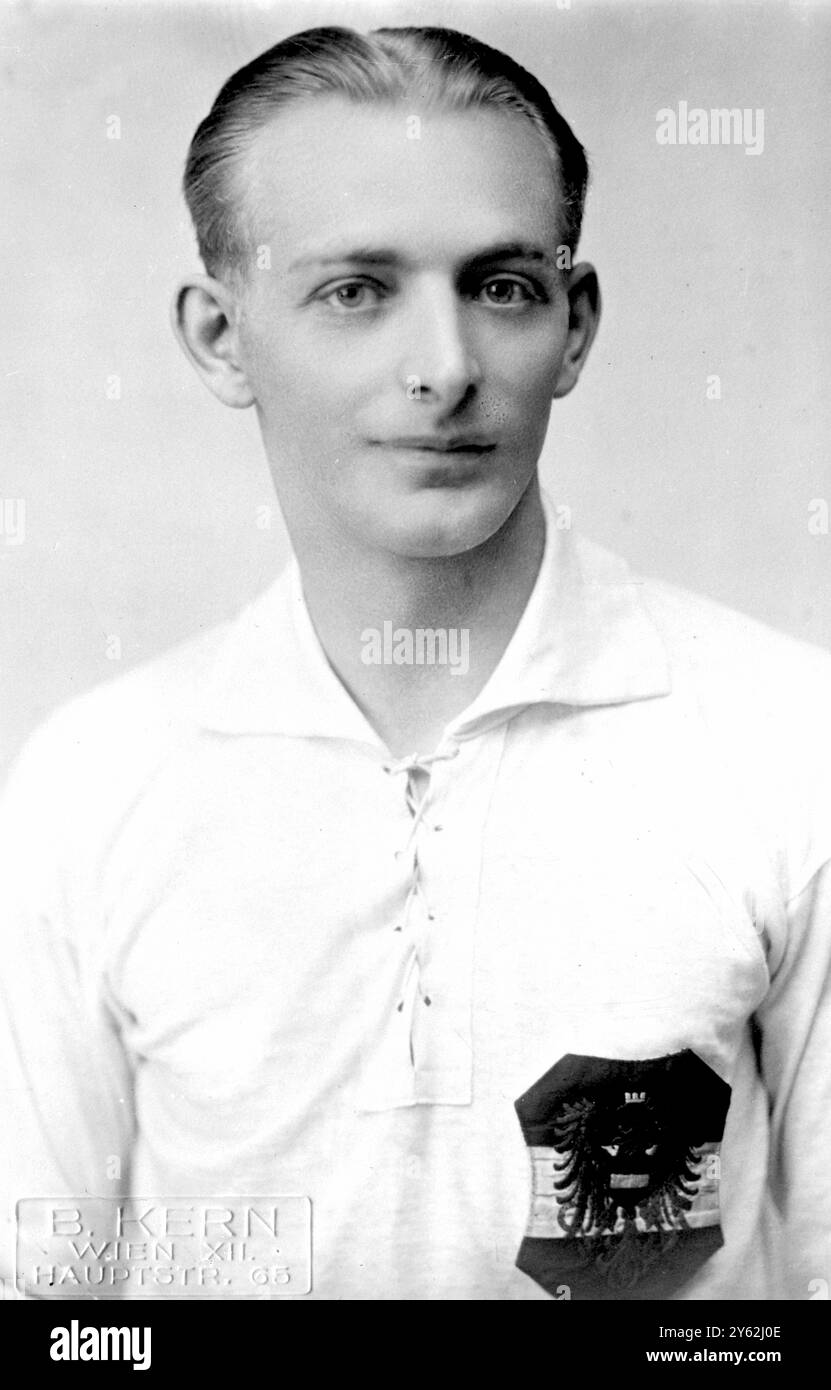 Matthias Sindelar, footballeur autrichien (attaquant du Centre) 8 décembre 1932 Banque D'Images