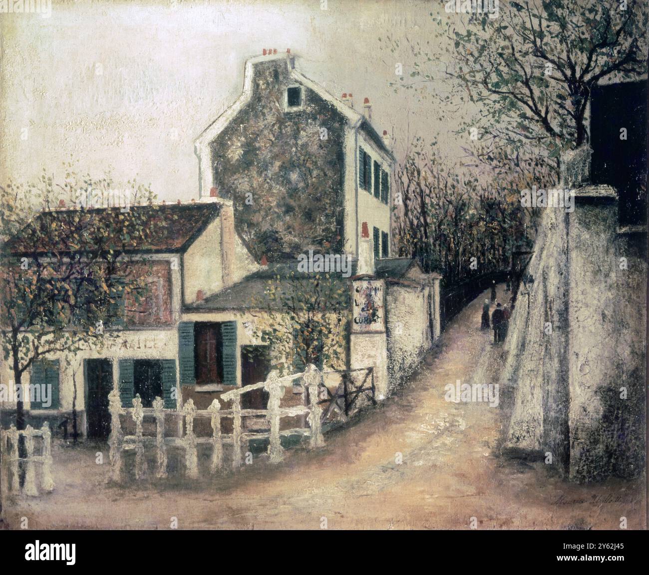 Le lapin Agile by Maurice Utrillo National Gallery of Modern Art, Paris Musee National d'Art moderne, Centre Pompidou, Maurice Utrillo, né Maurice Valadon, (décembre 25, 1883 - 5 novembre 1955) était un peintre français spécialisé dans les paysages urbains. Il est l'un des peintres les plus forgés de l'histoire, mais ses premières œuvres peuvent aller aux enchères à des prix proches de 1 million de dollars. Né le jour de Noël dans le quartier de Montmartre à Paris, en France, Utrillo est l'un des rares peintres célèbres de Montmartre qui y est réellement né. ©TopFoto Banque D'Images