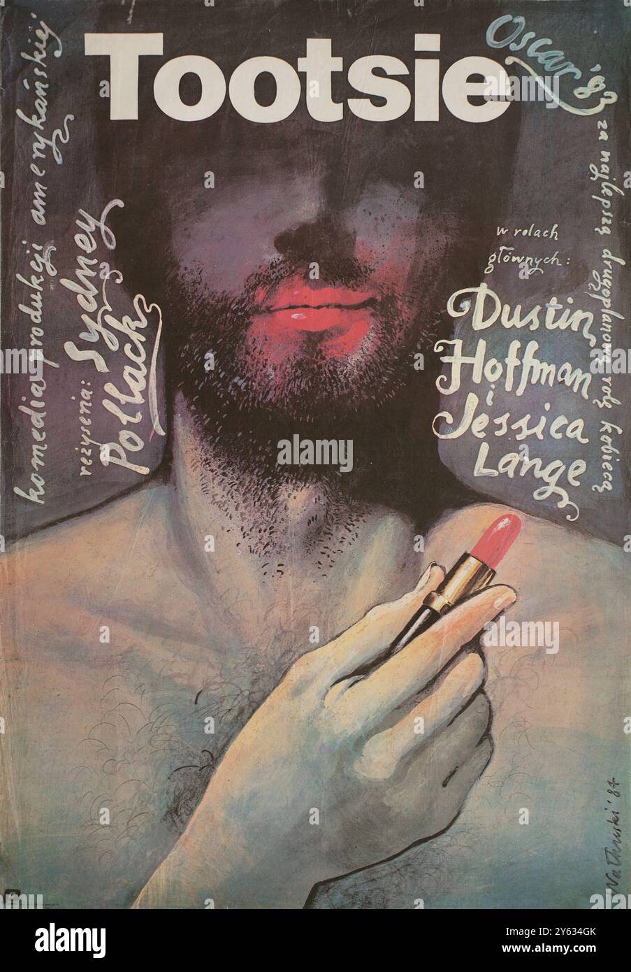 Affiche de film 'Tootsie' de Sydney Pollack. Musée : COLLECTION PRIVÉE. Auteur : Wieslaw Walkuski. Banque D'Images