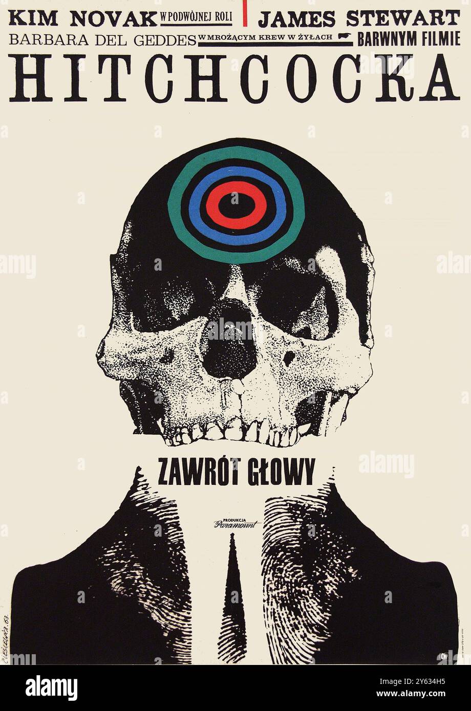 Affiche de film 'Vertigo' d'Alfred Hitchcock. Musée : COLLECTION PRIVÉE. Auteur : Roman Cieslewicz. Banque D'Images