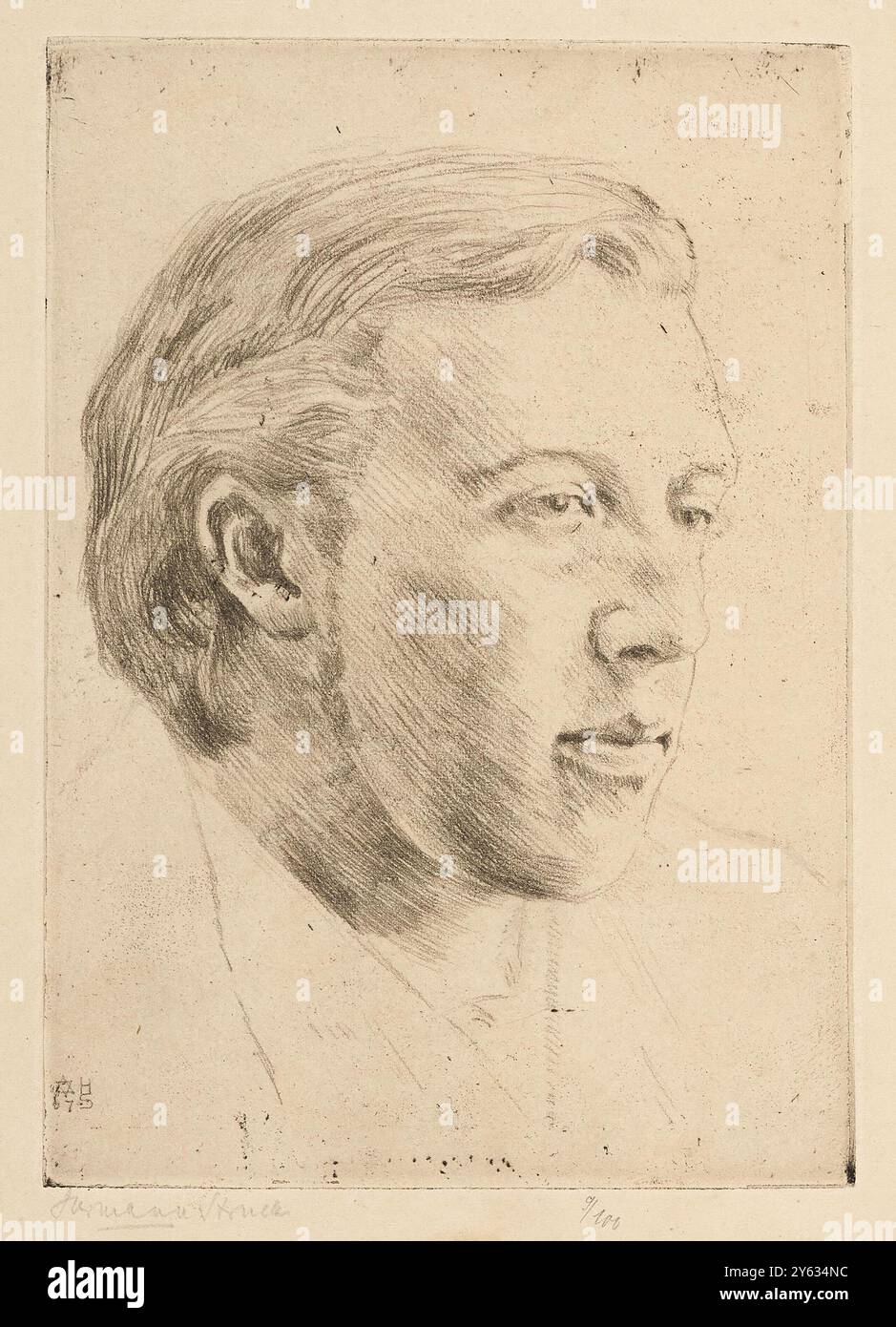 Portrait d'Oscar Wilde (1854-1900). Musée : COLLECTION PRIVÉE. Auteur : HERMANN STRUCK. Banque D'Images