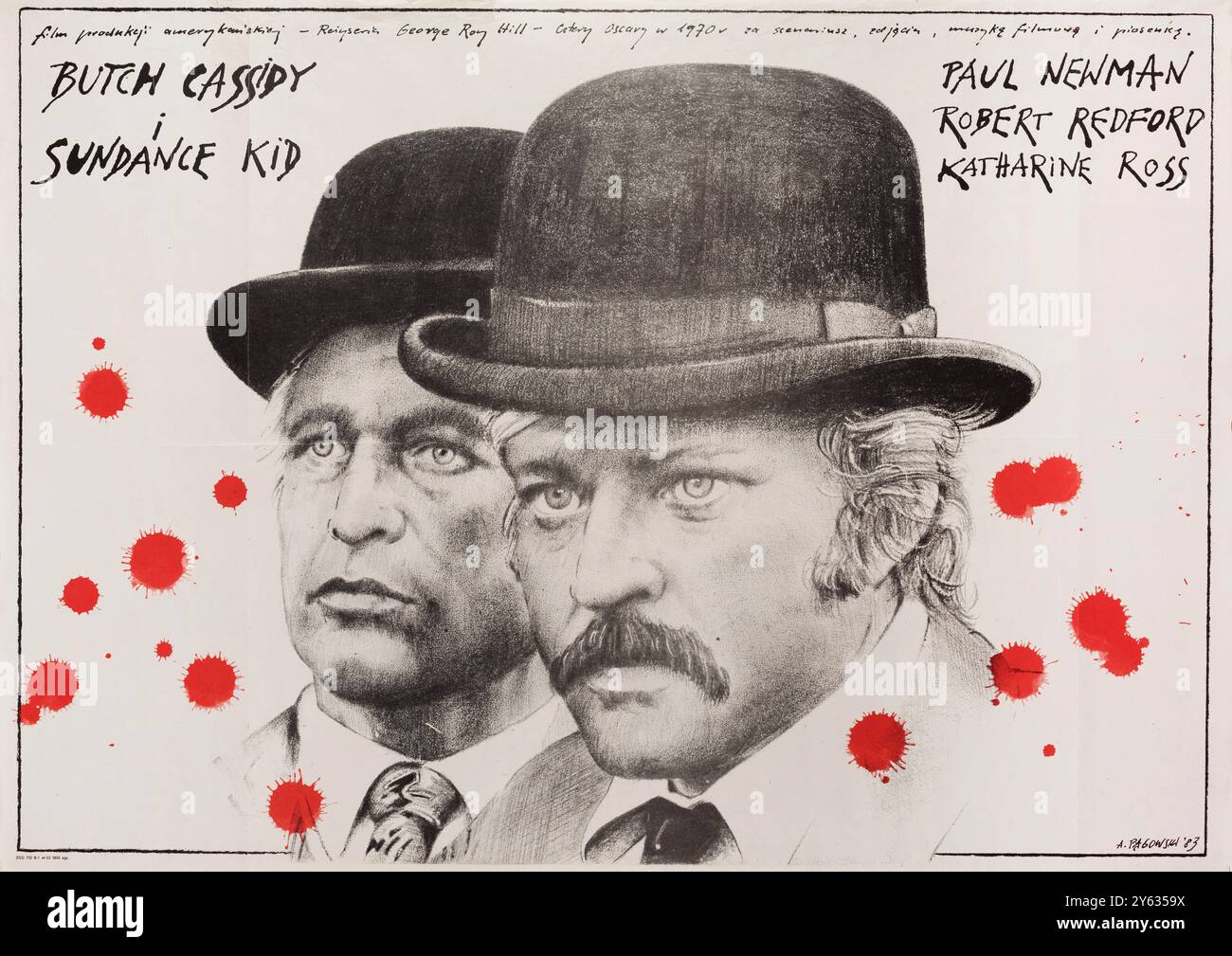 Affiche de film 'Butch Cassidy and the Sundance Kid' de George Roy Hill. Musée : COLLECTION PRIVÉE. Auteur : ANDRZEJ PAGOWSKI. Banque D'Images