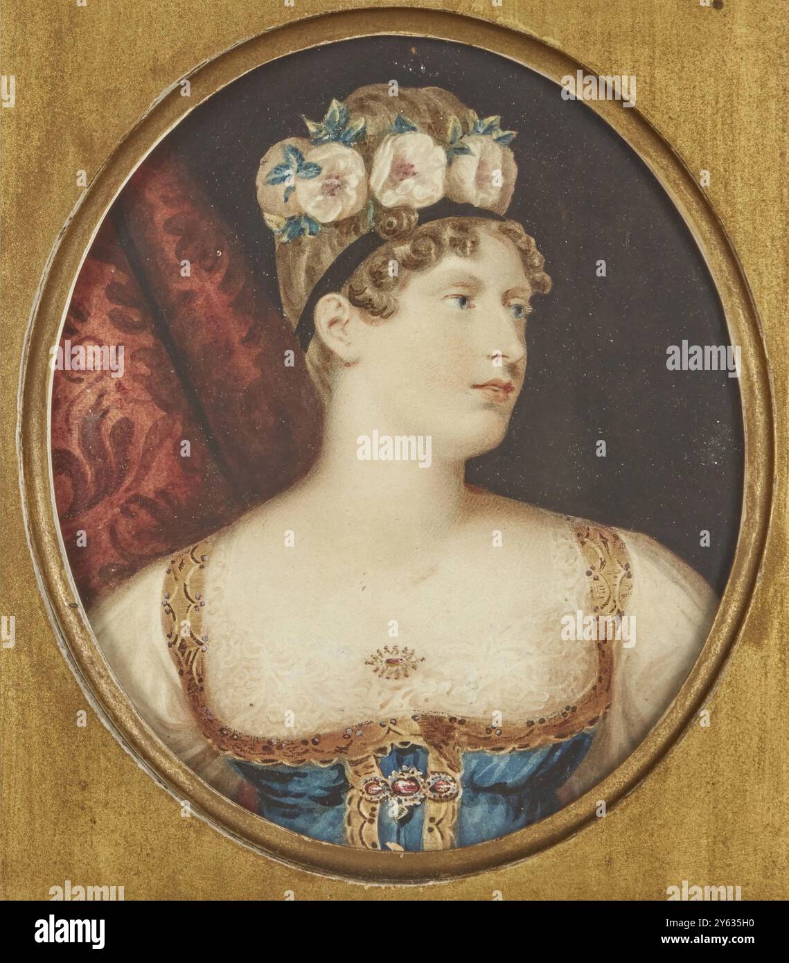 Portrait de la princesse Charlotte de Galles (1796-1817). Musée : COLLECTION PRIVÉE. Auteur : GEORGE DAWE. Banque D'Images