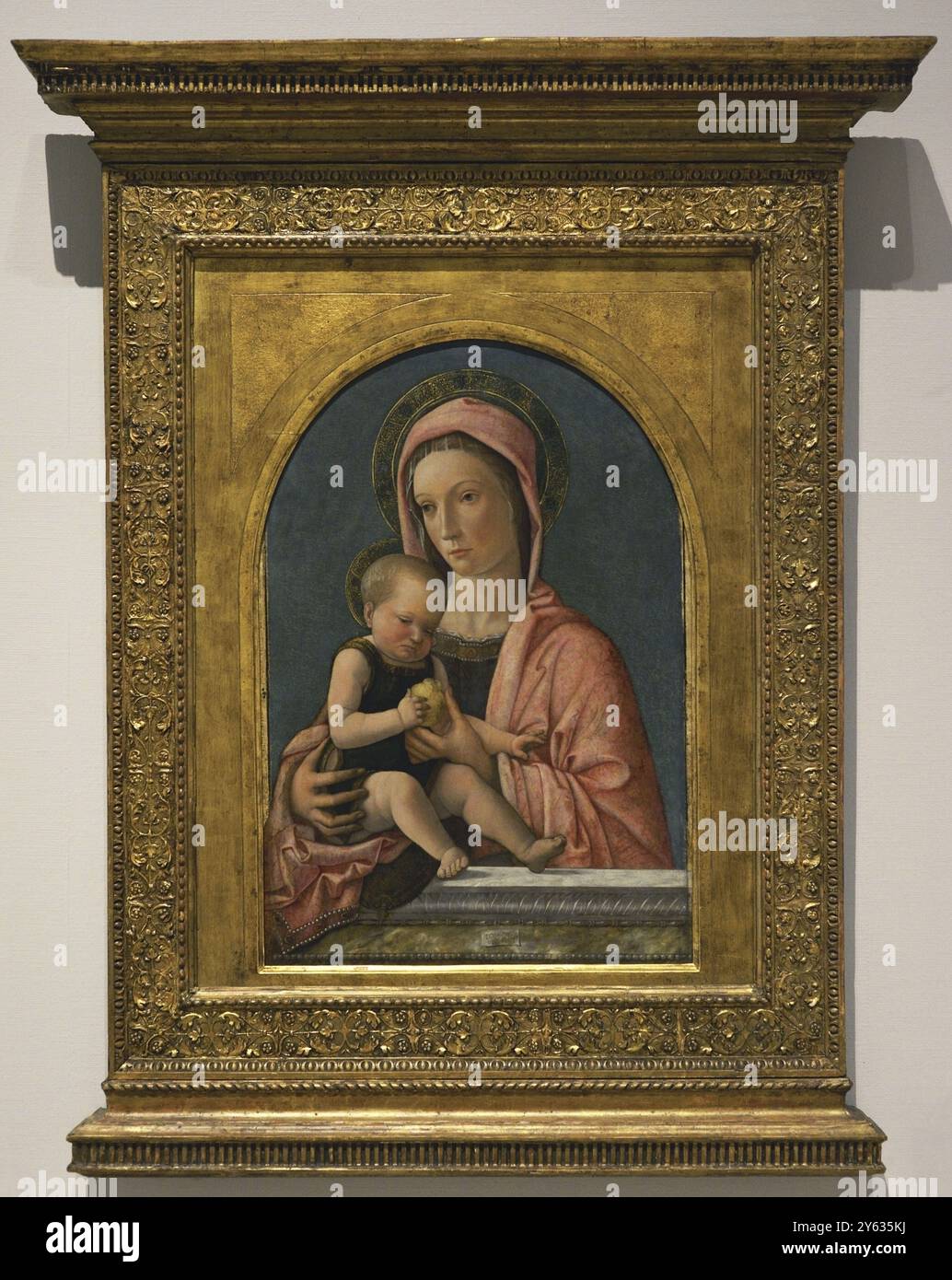 Giovanni Bellini (1432-1516) Peintre italien. Madonna et enfant, 1460-1465. Tempera sur panneau de bois. Pinacoteca Castello Sforzesco, Milan, Italie. Auteur : Giovanni Bellini (vers 1432-1516). Peintre italien. Banque D'Images