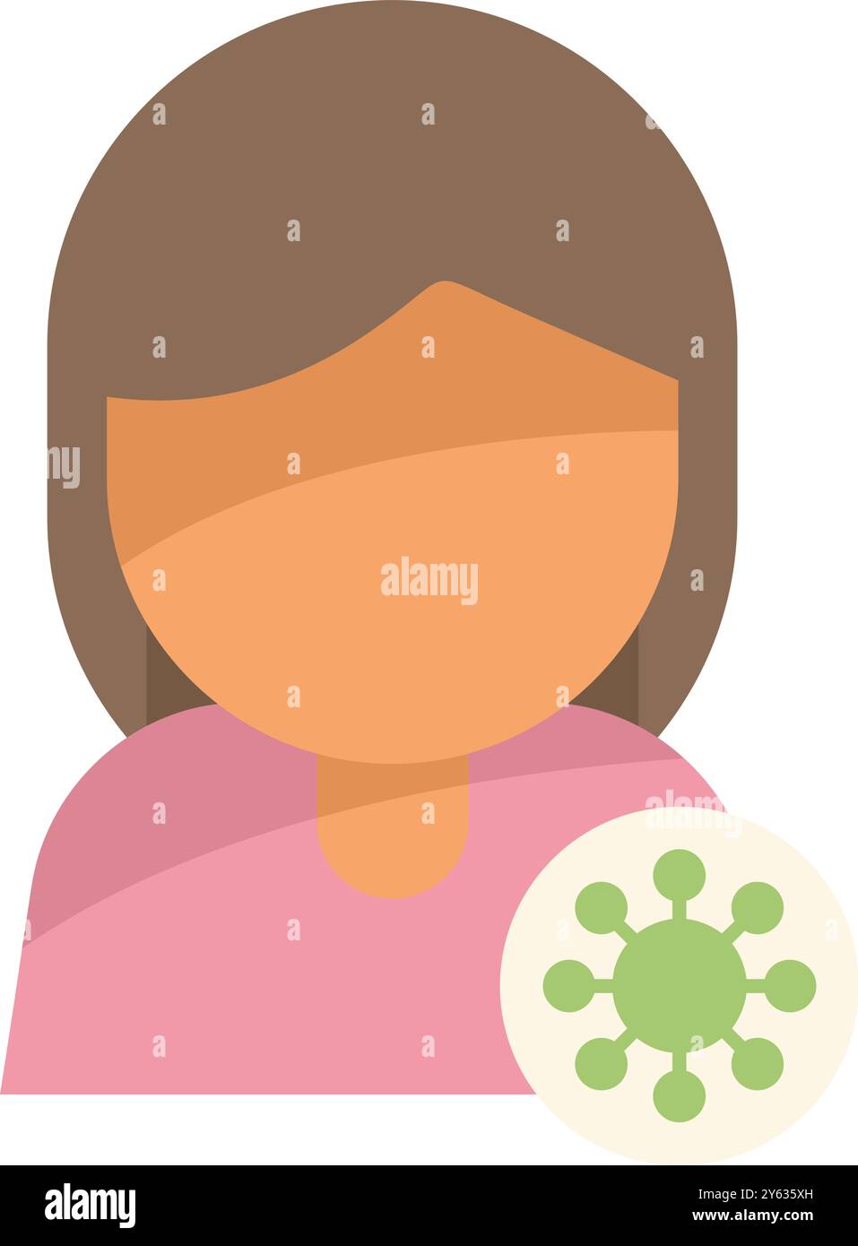 Personnage féminin montrant le virus avec l'icône du système immunitaire, concept pour le système immunitaire, anticorps, santé, virus, coronavirus Illustration de Vecteur