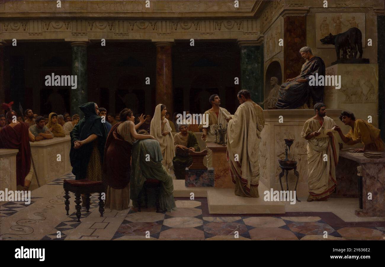 Cour dans la Rome antique. Musée : Fondation pour le développement des arts et de la culture (ACDF) d'Ouzbékistan. Auteur : Stepan Vladislavovich Bakalowicz. Banque D'Images