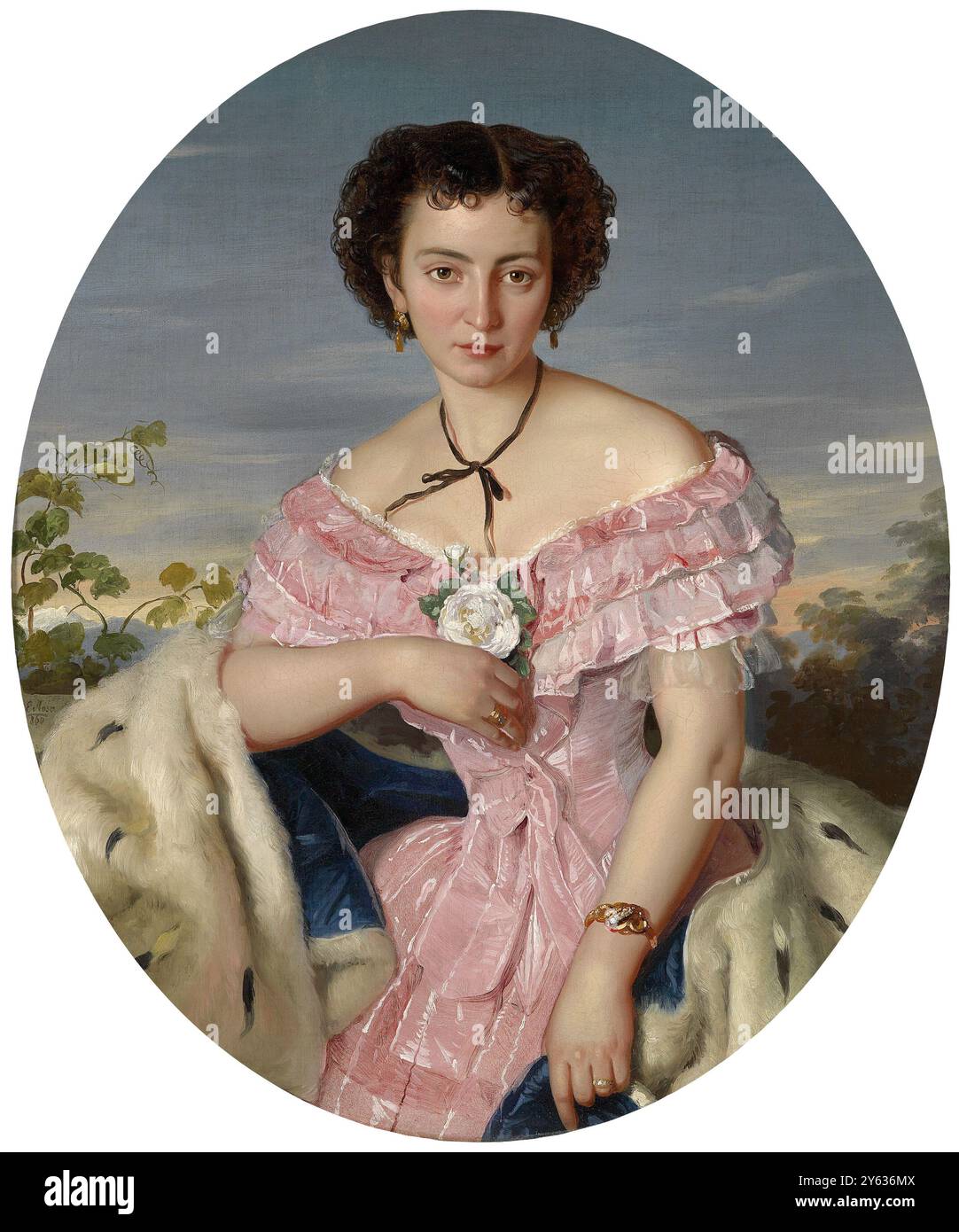 Portrait de la chanteuse Philippine von Edelsberg (1838-1917). Musée : COLLECTION PRIVÉE. Auteur : Ernst Christian Moser. Banque D'Images