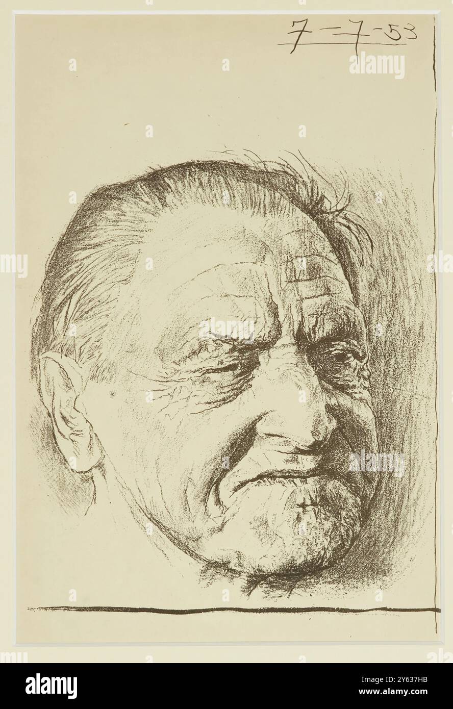 Portrait de W. Somerset Maugham (1874-1965). Musée : COLLECTION PRIVÉE. Auteur : GRAHAM SUTHERLAND. Banque D'Images