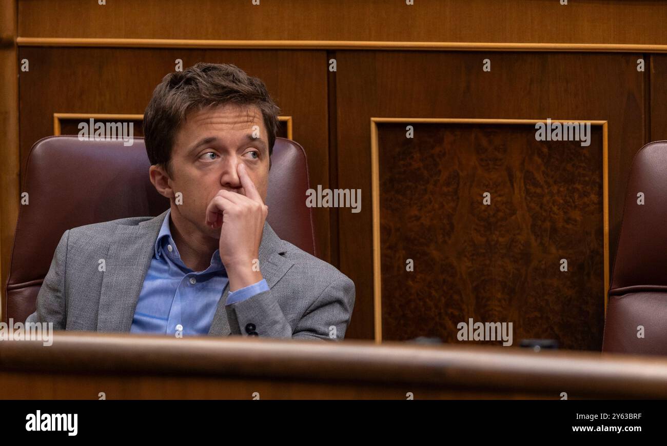 Madrid, 17/07/2024. Pedro Sánchez présente le plan de régénération démocratique au Congrès des députés. Photo : Ignacio Gil. ARCHDC. Crédit : album / Archivo ABC / Ignacio Gil Banque D'Images