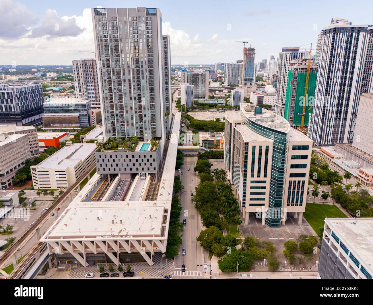 Aerial Miami Wilkie d Ferguson Jr US Courthouse Banque D'Images