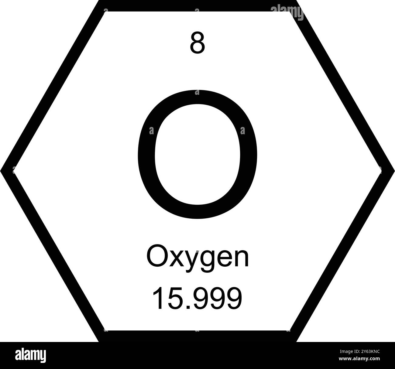 conception d'illustration d'icône d'oxygène de symbole périodique chimique Illustration de Vecteur