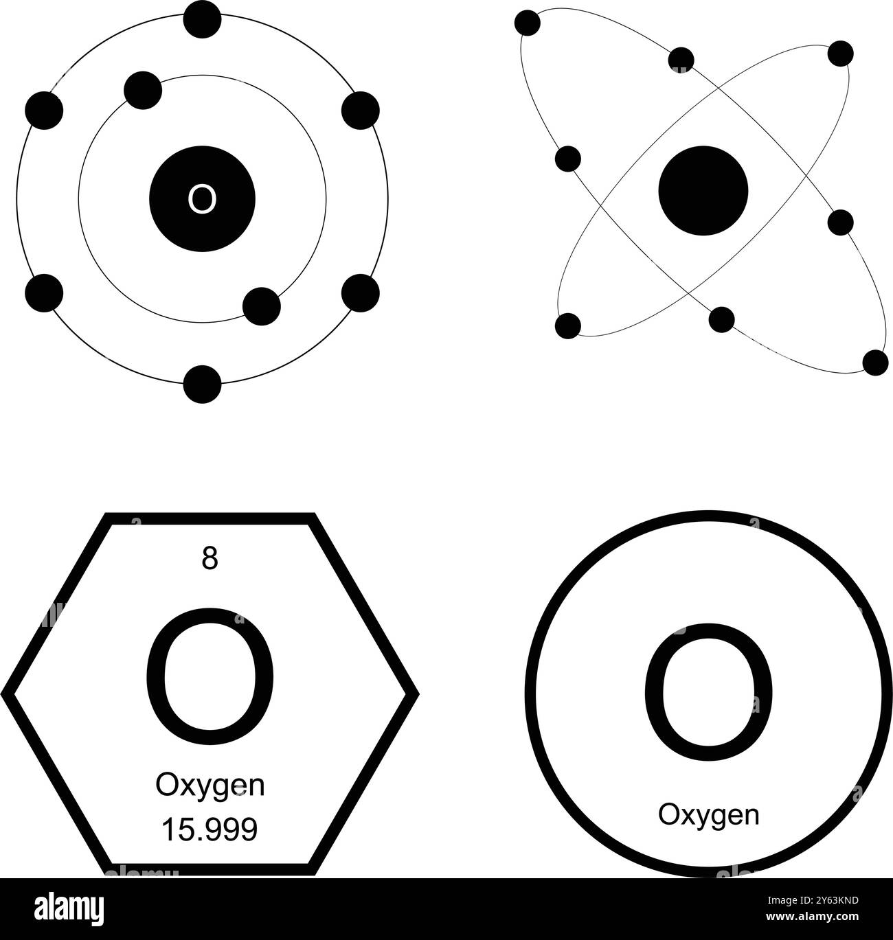 conception d'illustration d'icône d'oxygène de symbole périodique chimique Illustration de Vecteur