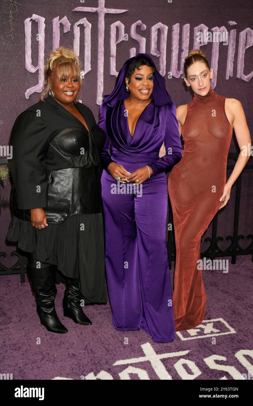 New York, États-Unis. 23 septembre 2024. New York, États-Unis. 23/09/24, New York, New York, États-Unis Raven Goodwin, Niecy Nash-Betts, Micaela Diamond assiste à la première Grotesquerie New York, qui se tient au Spring Studios 50 Varick Street, lundi 23 septembre 2024 à New York City Credit : Jennifer Graylock/Alamy Live News Banque D'Images