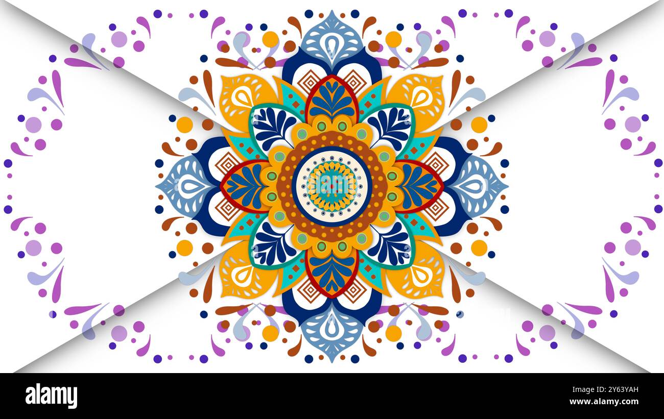 Motif circulaire en forme de mandala. Mandala tatoo au henné. Style Mehndi. Motif décoratif dans le style oriental Banque D'Images