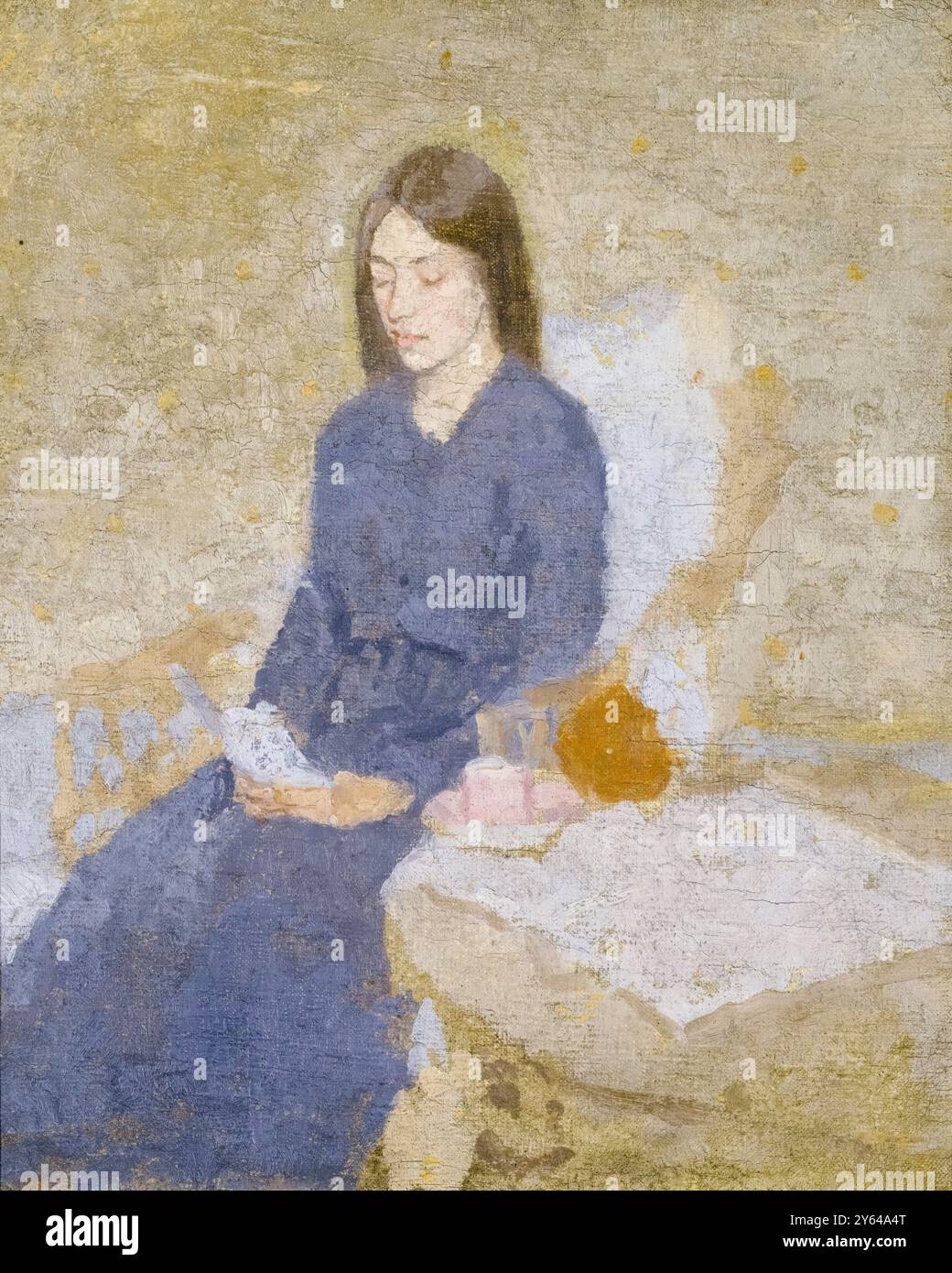 Le convalescent, portrait peint à l'huile sur toile par Gwen John, 1910-1920 Banque D'Images